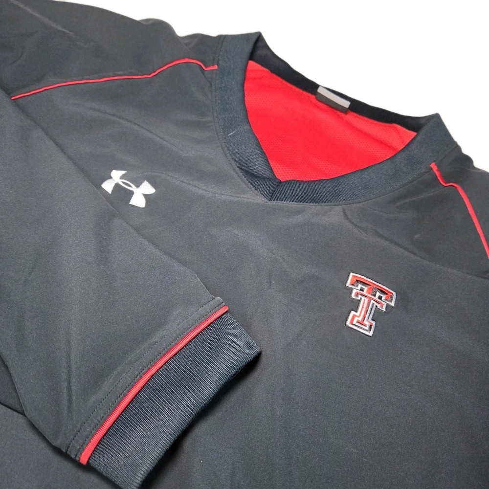 UNDER ARMOUR TEXAS TECH Red Raiders Pullover Men XXL Black NCAA College V-neck